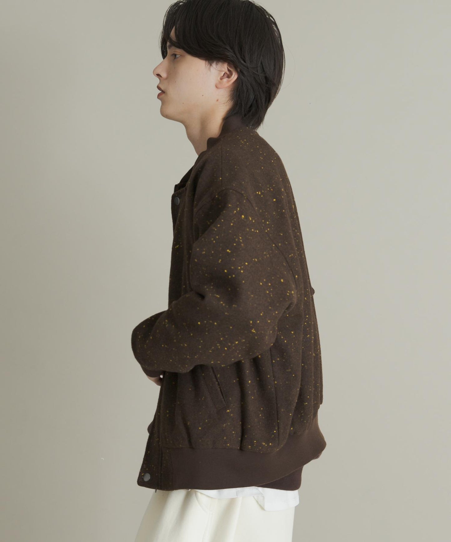 羊毛觸感雜色夾克