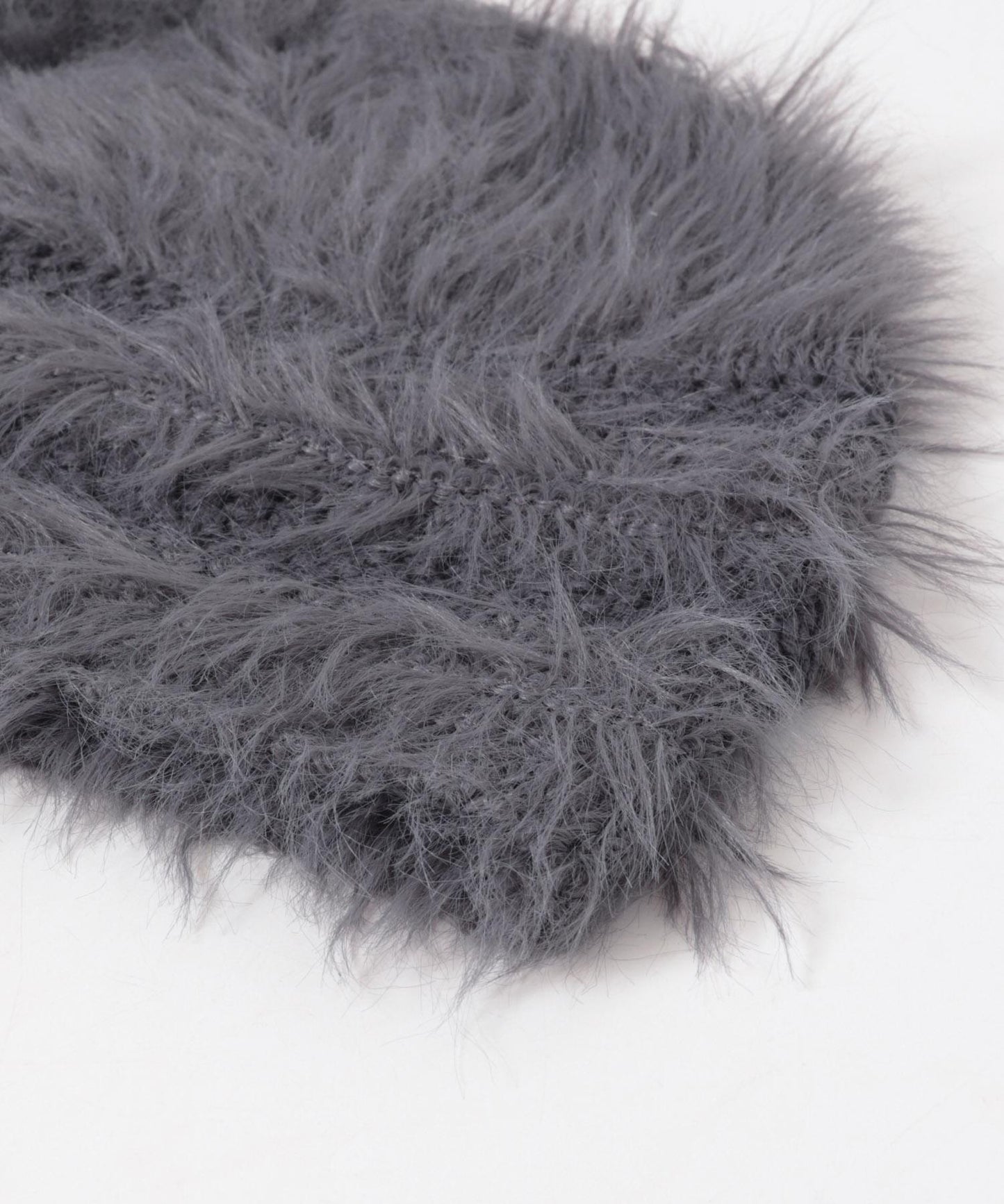 條紋設計長毛針織帽