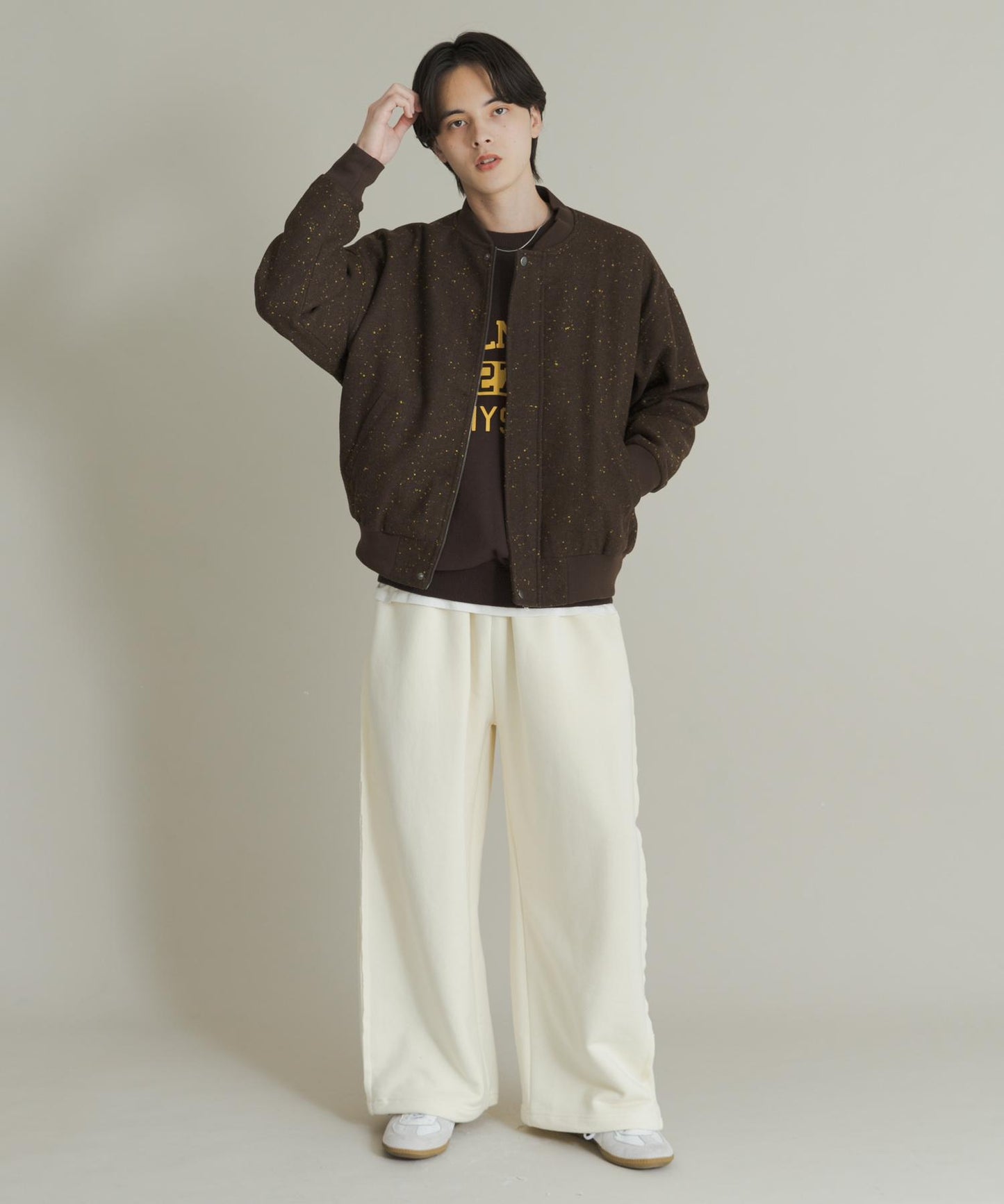 羊毛觸感雜色夾克