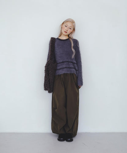 線條設計長毛針織衫