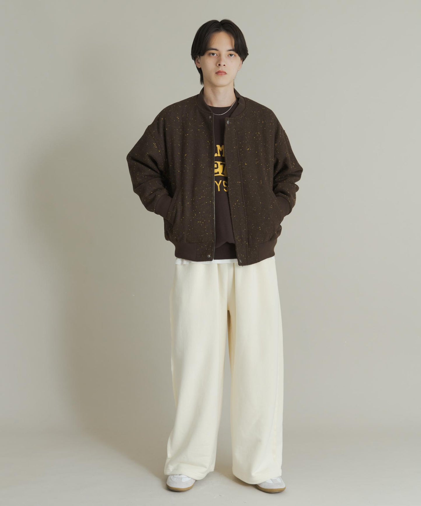 羊毛觸感雜色夾克