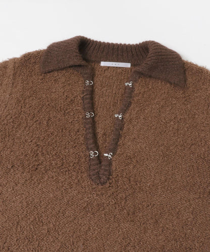 前扣泰迪熊針織衫