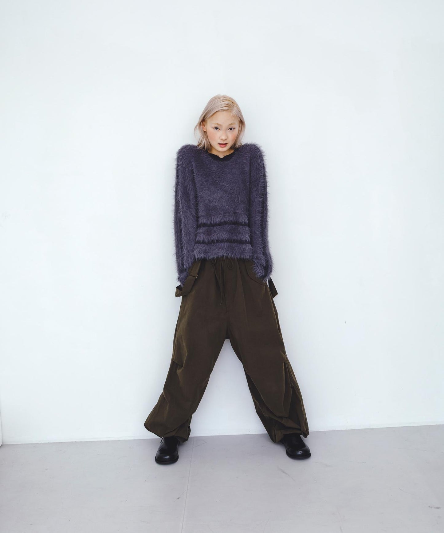 線條設計長毛針織衫