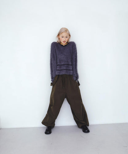 線條設計長毛針織衫