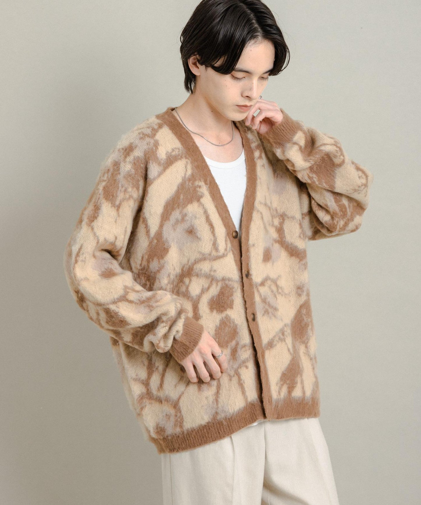 樹形迷彩針織開衫