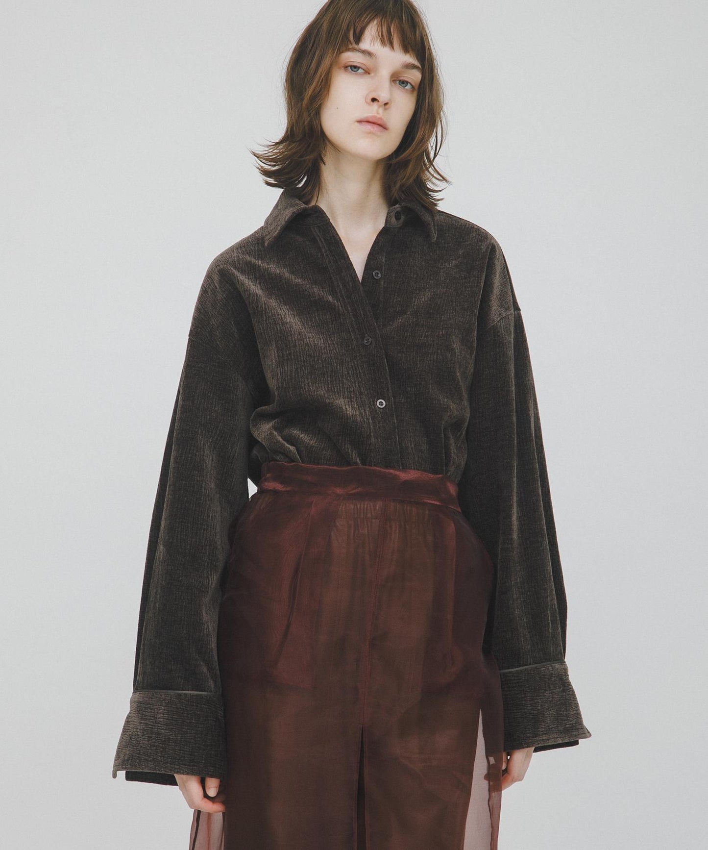 褶皺天鵝絨襯衫