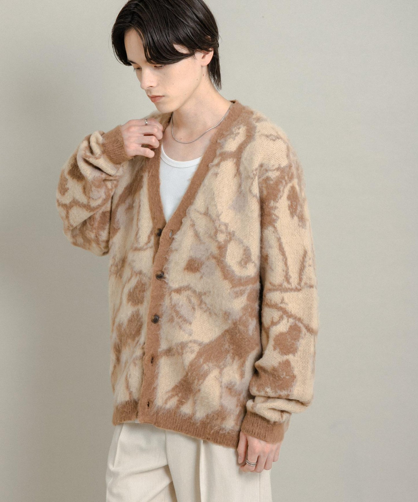 樹形迷彩針織開衫