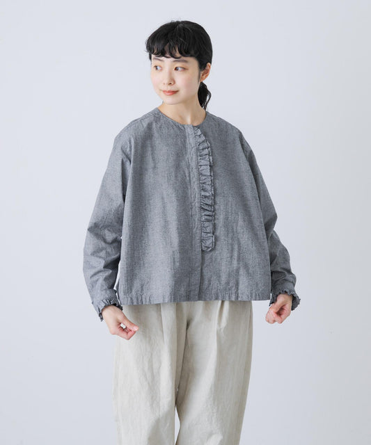 棉絲荷葉邊襯衫