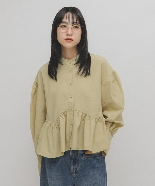 不對稱拼接襯衫