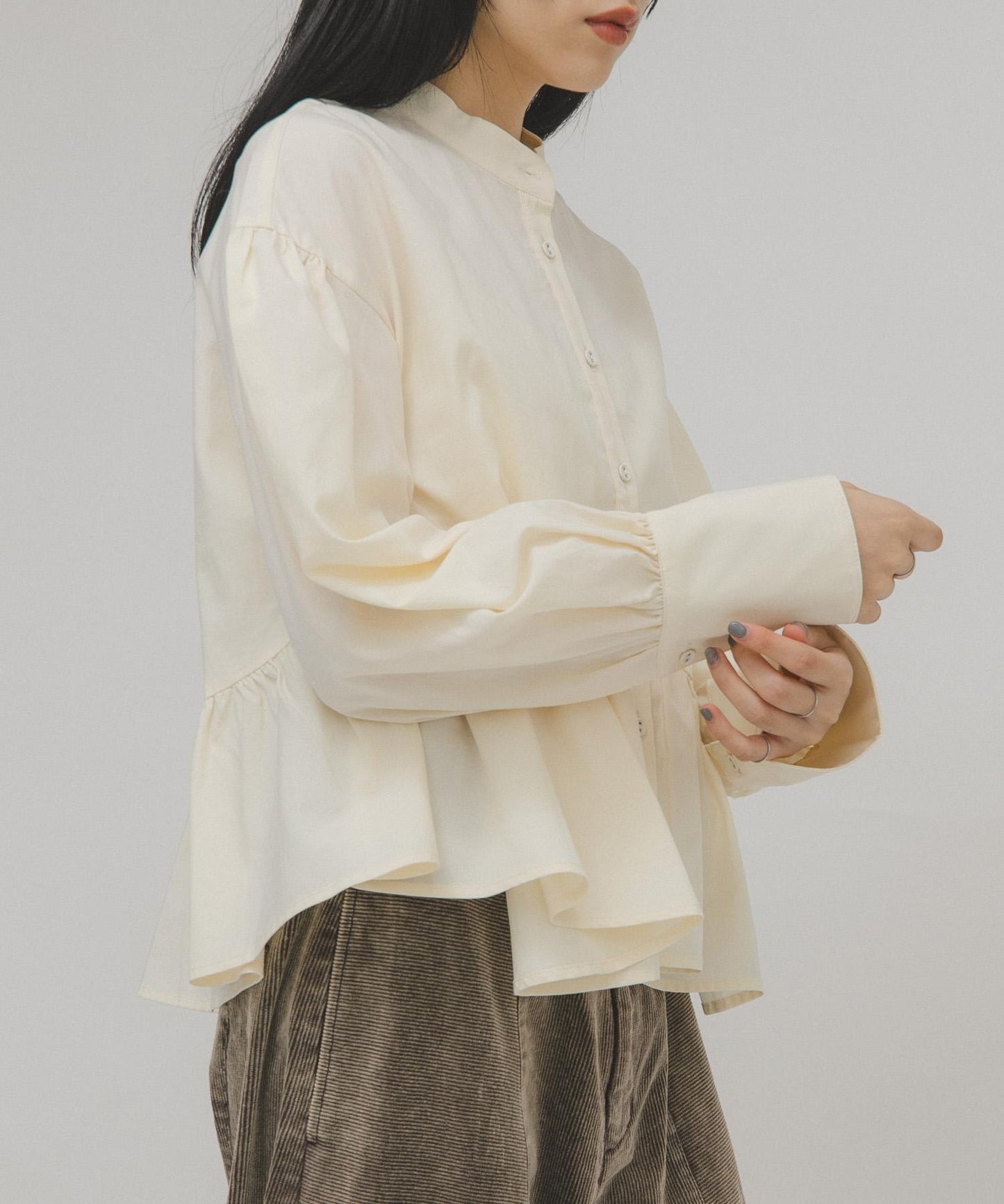 不對稱拼接襯衫