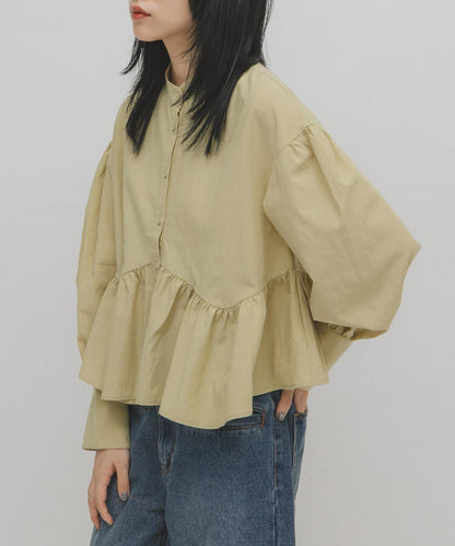 不對稱拼接襯衫