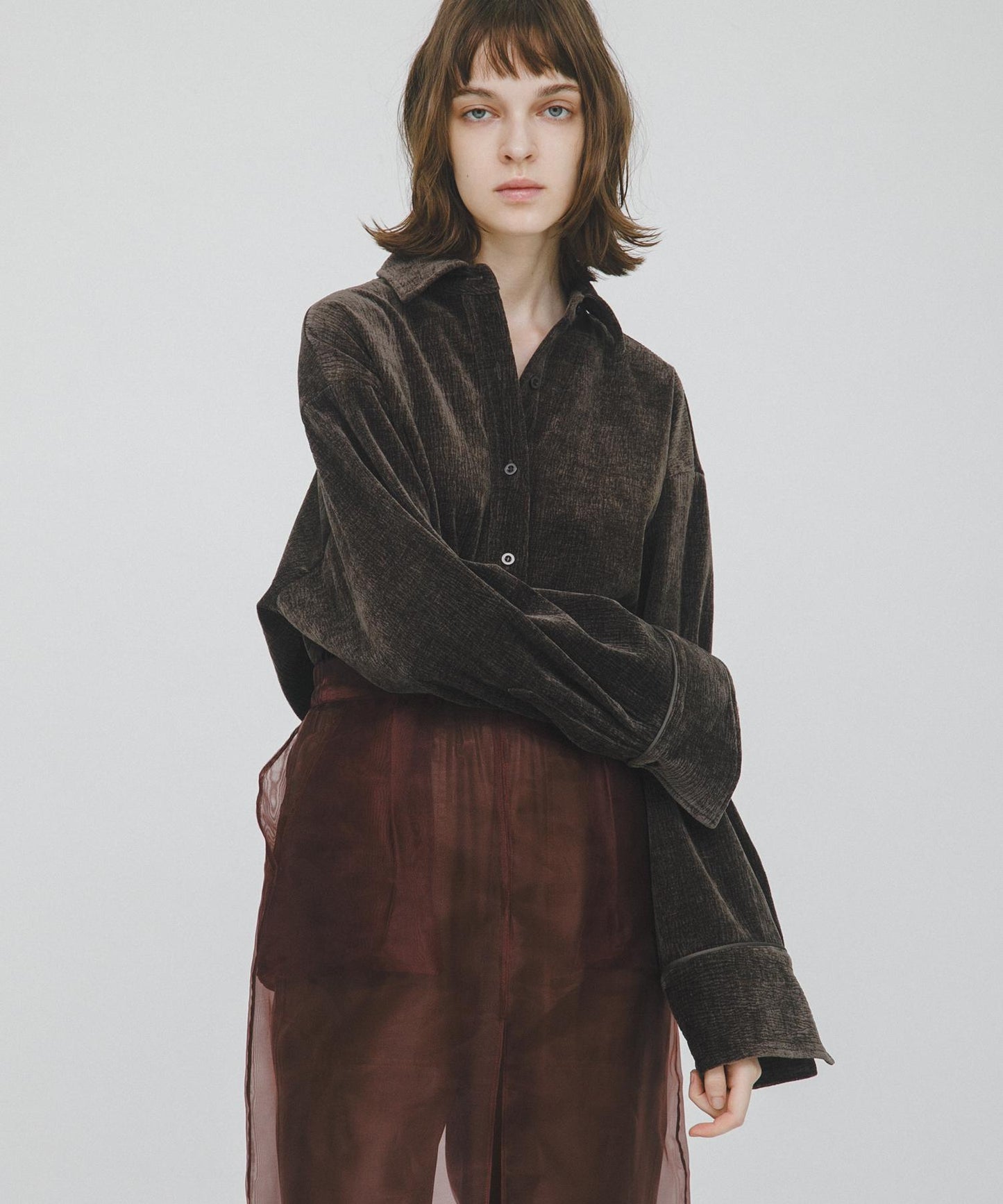 褶皺天鵝絨襯衫