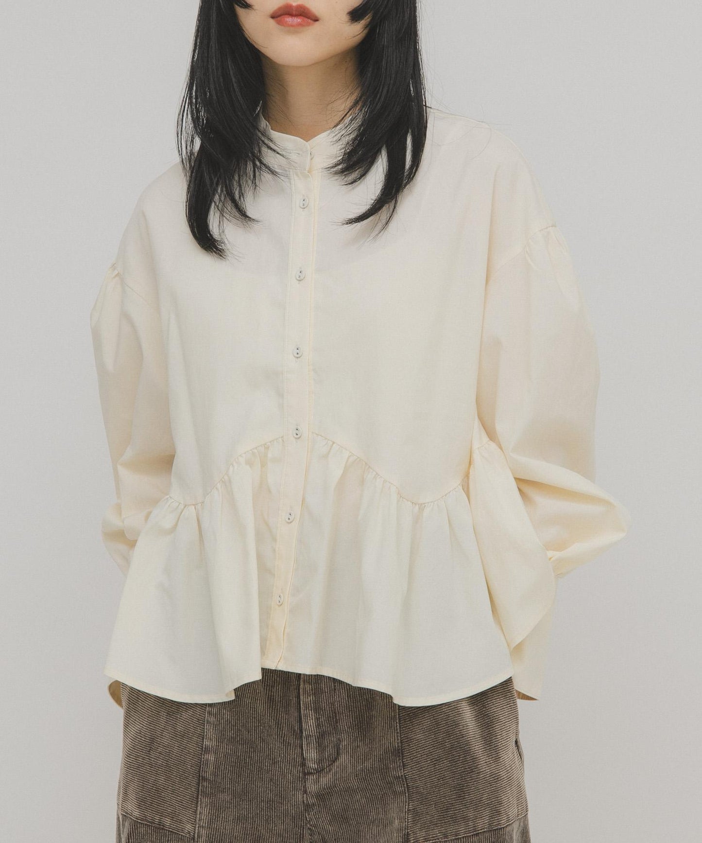 不對稱拼接襯衫