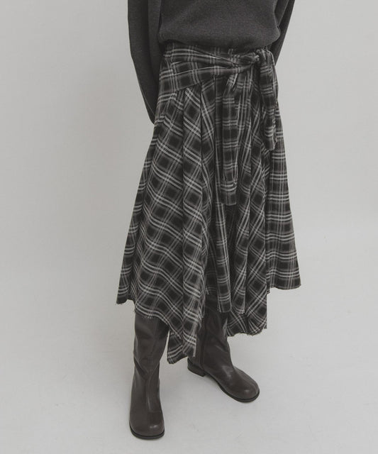 結飾設計格紋半身裙