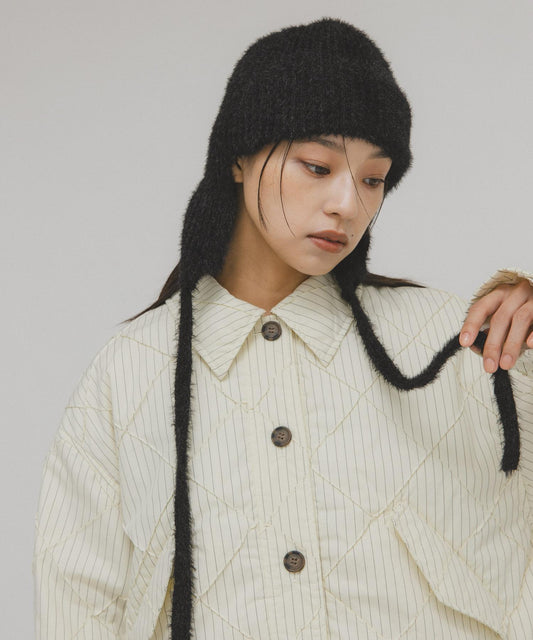 毛邊飛行員針織帽