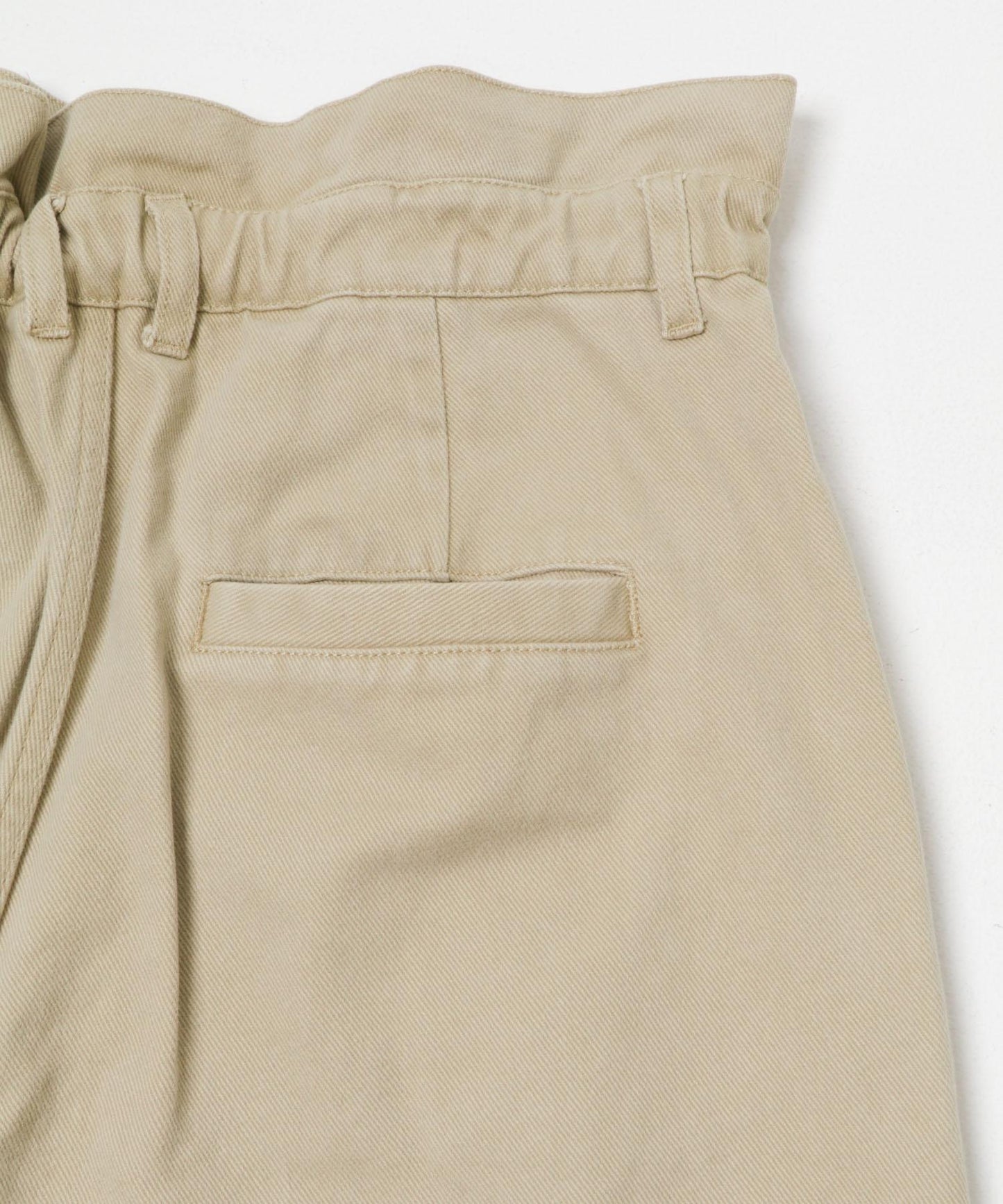 荷葉邊高腰斜紋長褲