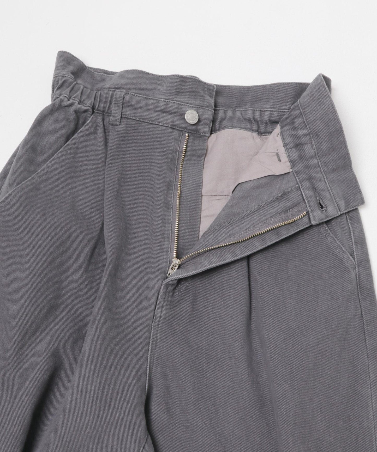 荷葉邊高腰斜紋長褲