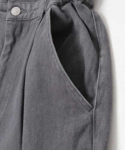 荷葉邊高腰斜紋長褲