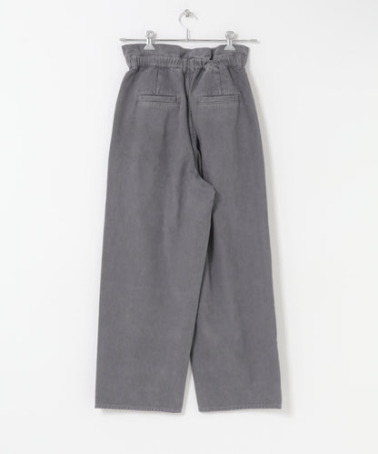 荷葉邊高腰斜紋長褲