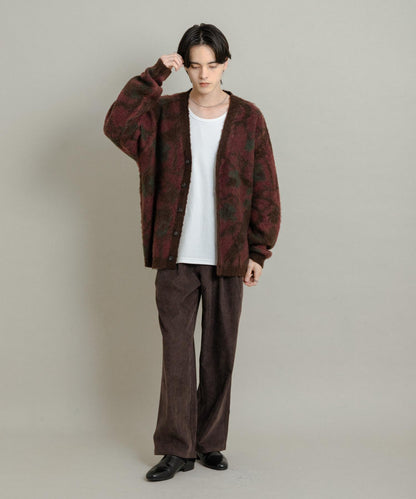 拼接燈芯絨寬鬆休閒褲