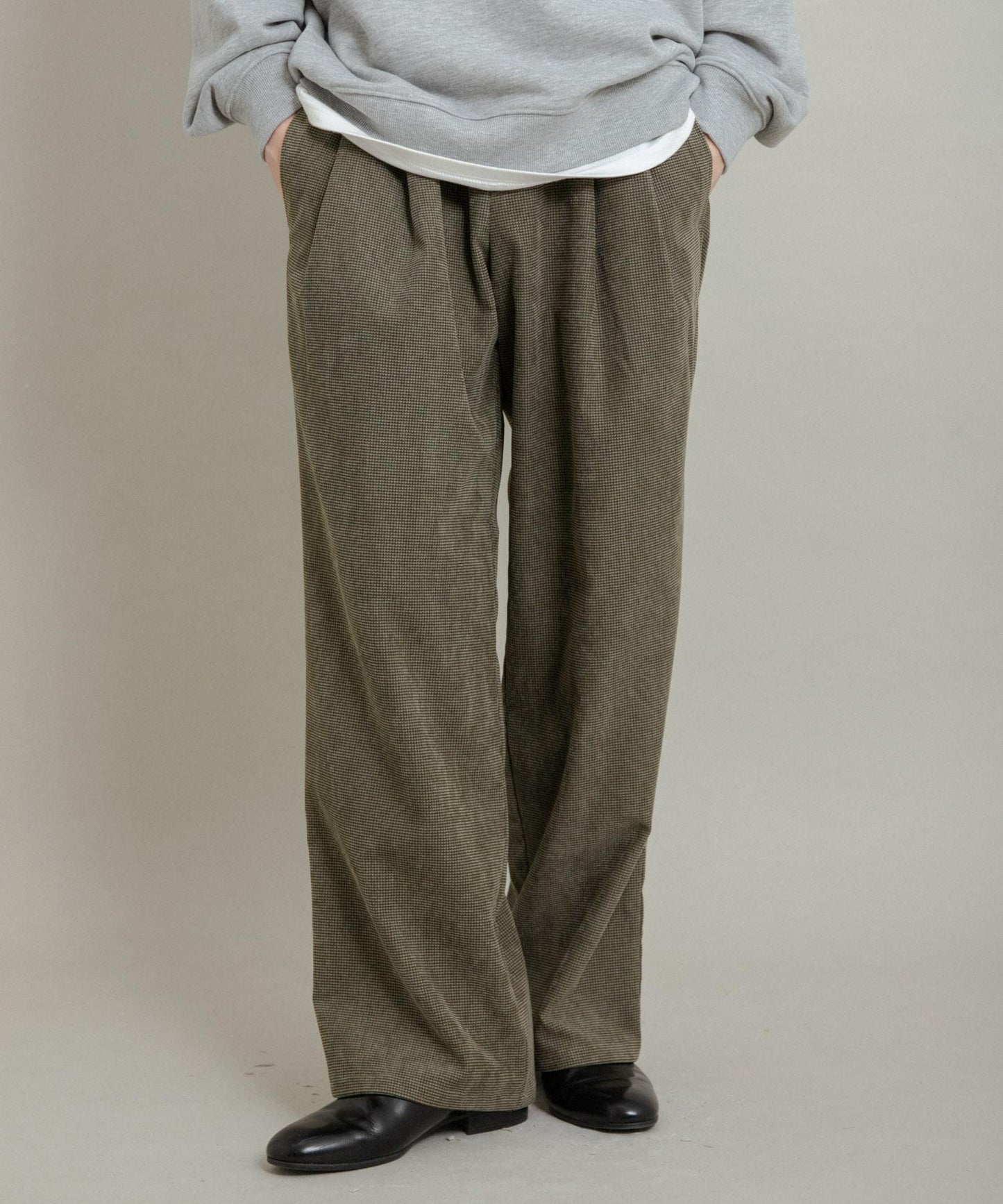 拼接燈芯絨寬鬆休閒褲