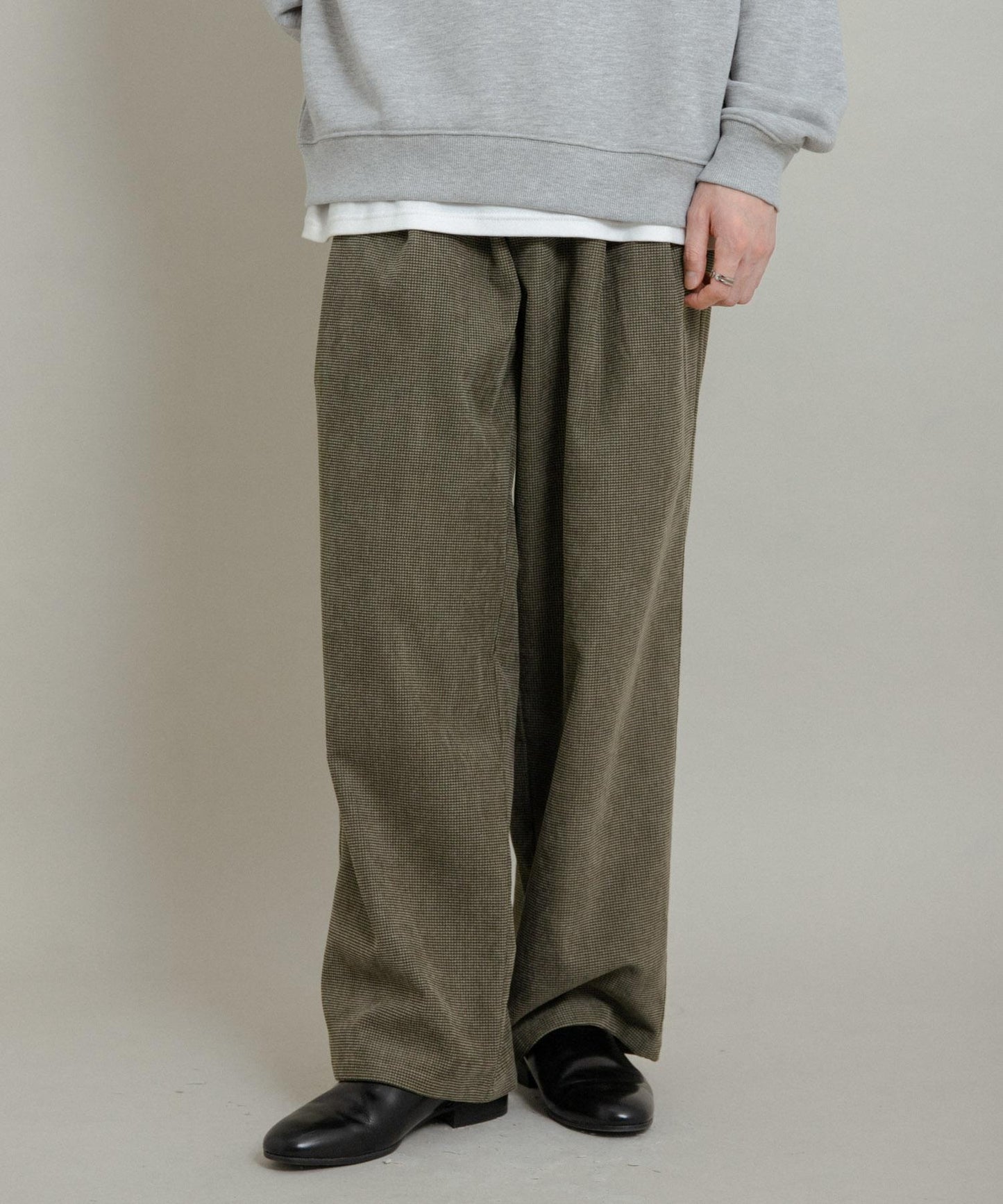 拼接燈芯絨寬鬆休閒褲