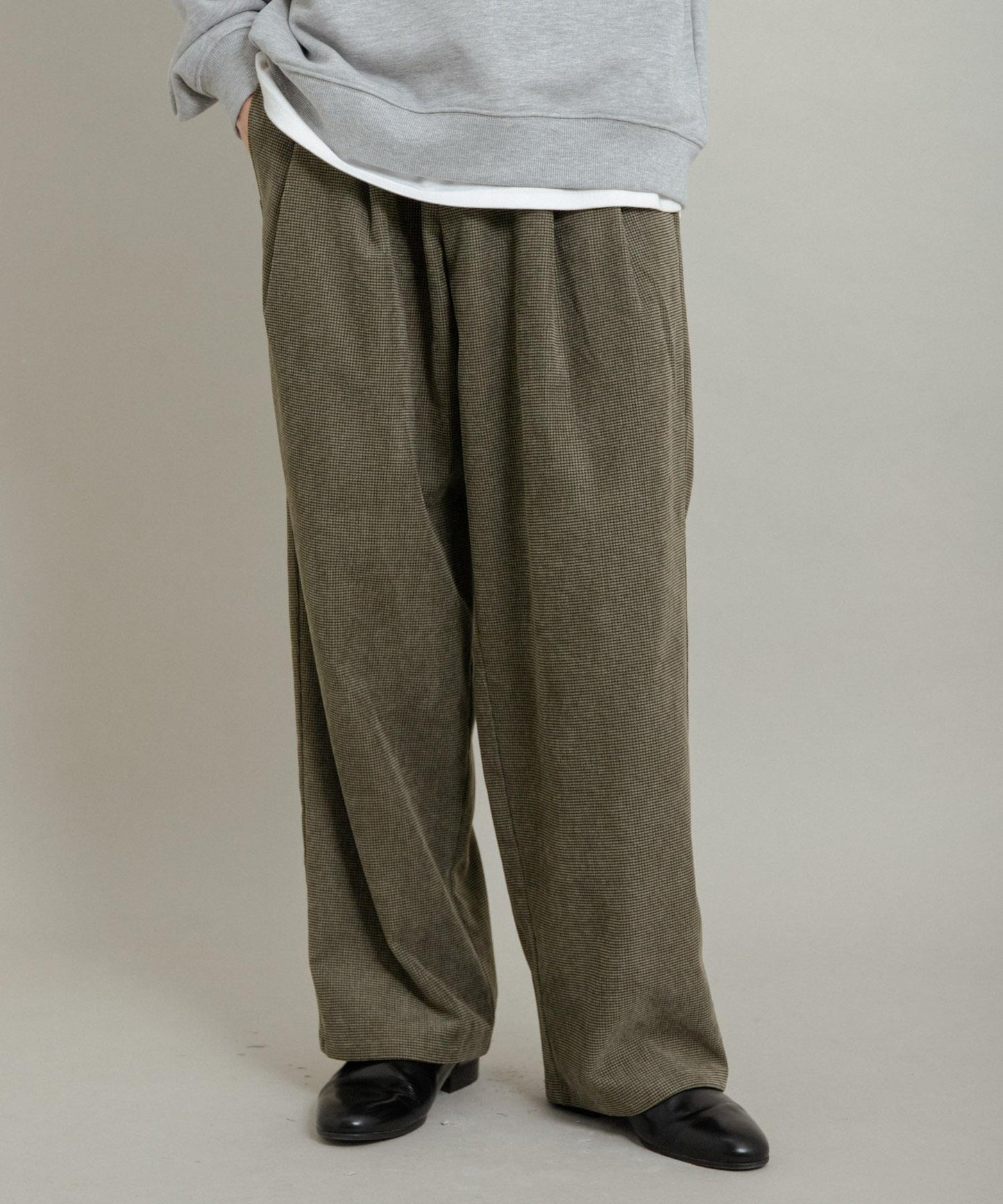 拼接燈芯絨寬鬆休閒褲