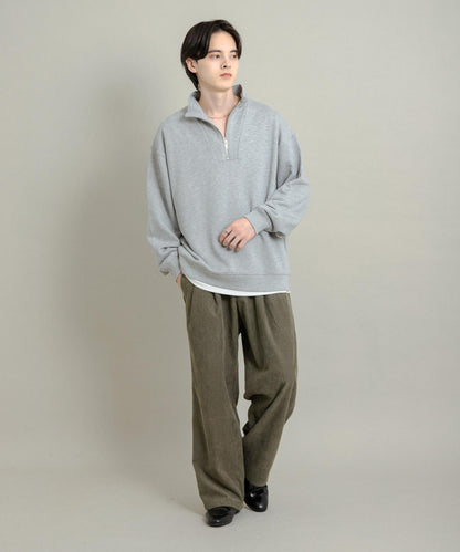 拼接燈芯絨寬鬆休閒褲