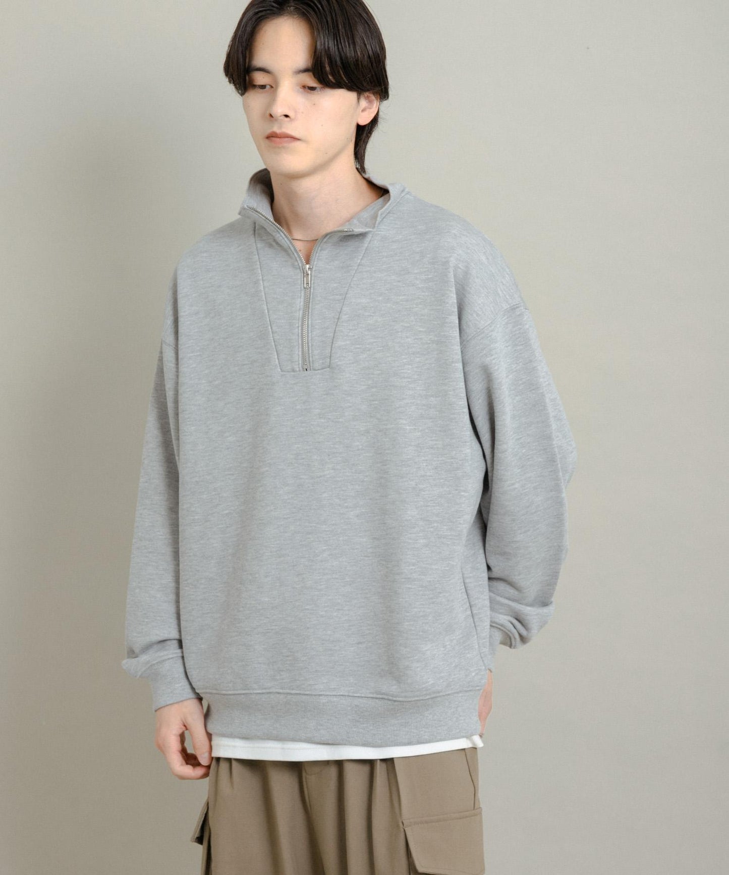 部分網絡限定色半拉鍊長袖衛衣