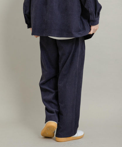 拼接燈芯絨寬鬆休閒褲