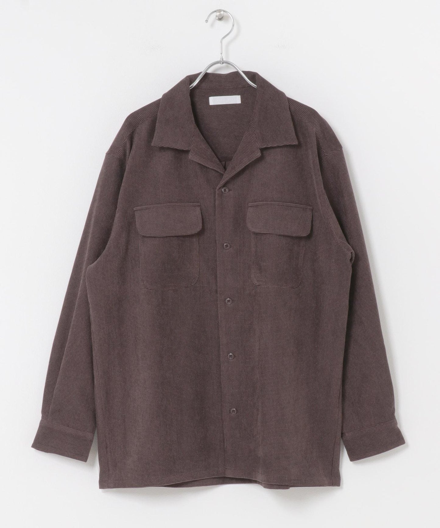 拼接燈芯絨開領襯衫