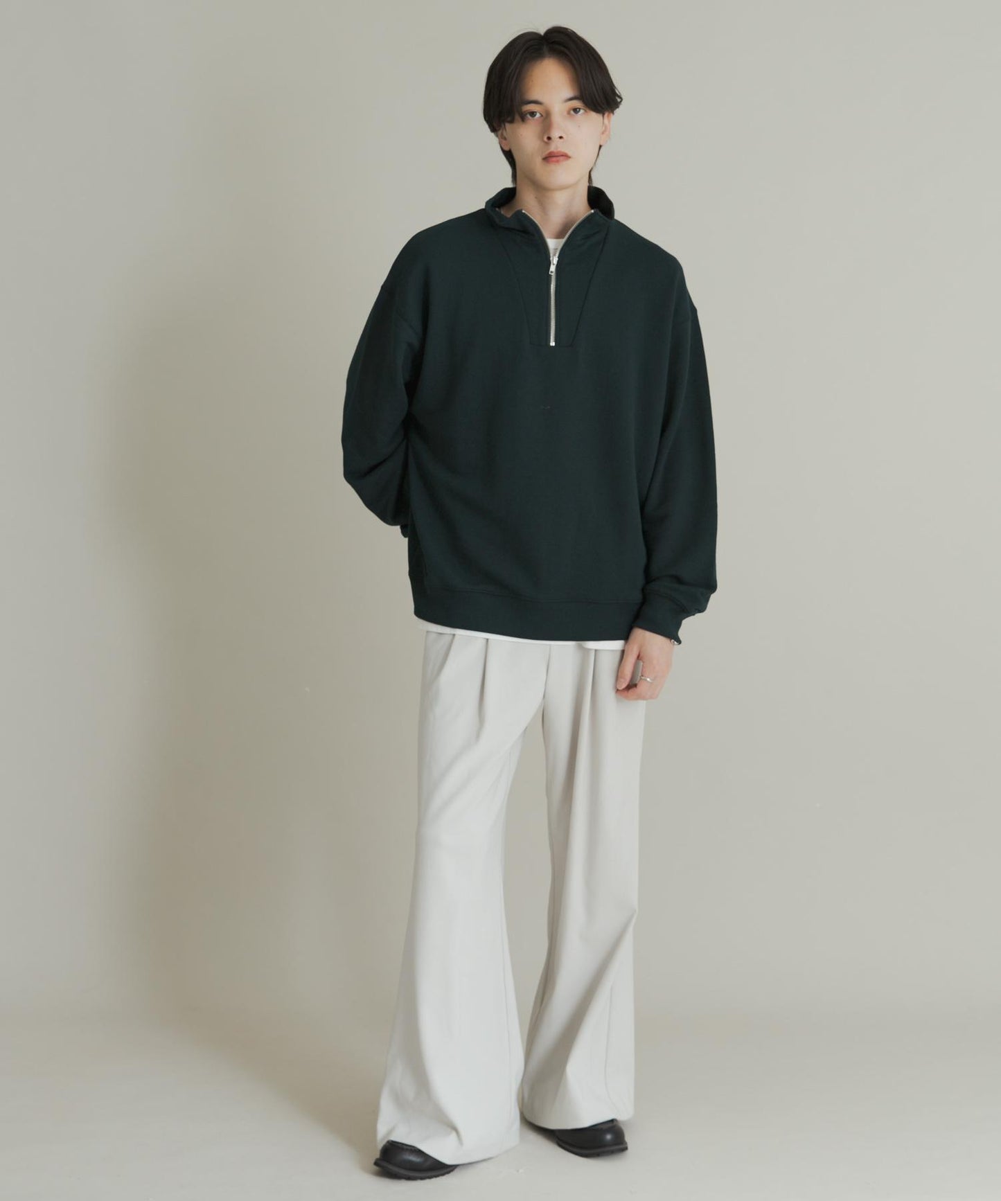 部分網絡限定色半拉鍊長袖衛衣