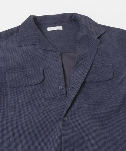 拼接燈芯絨開領襯衫