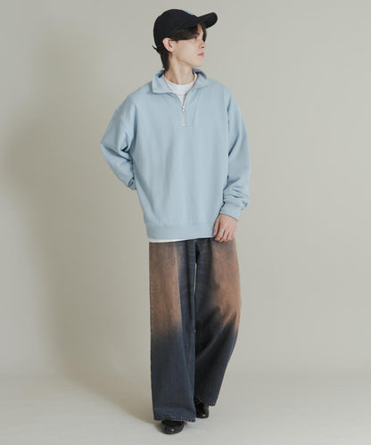 部分網絡限定色半拉鍊長袖衛衣