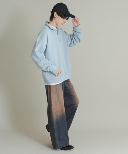 部分網絡限定色半拉鍊長袖衛衣