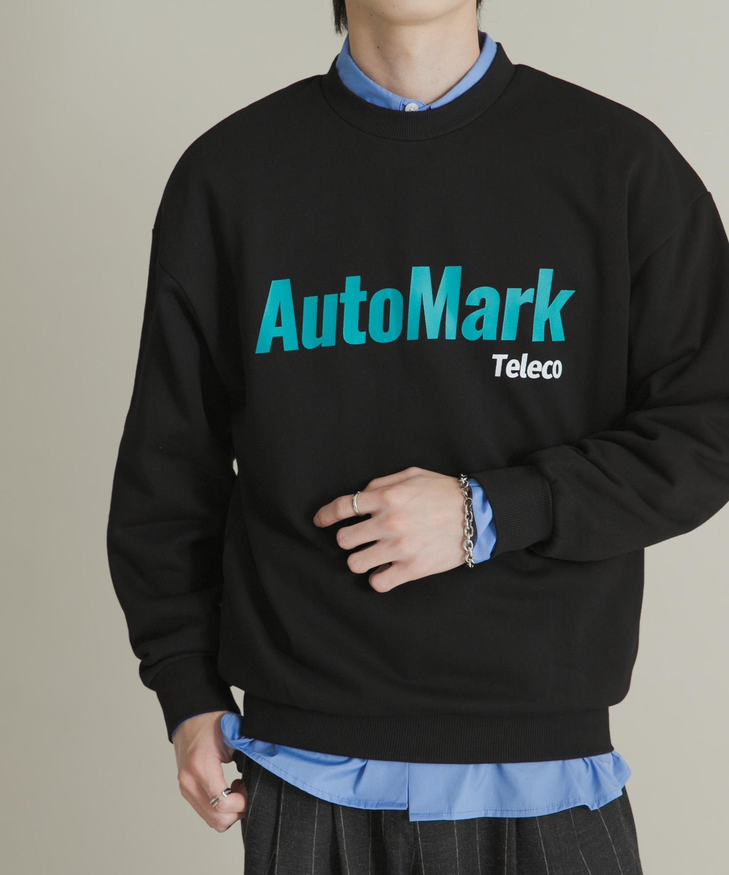 拼接圖案標誌衛衣