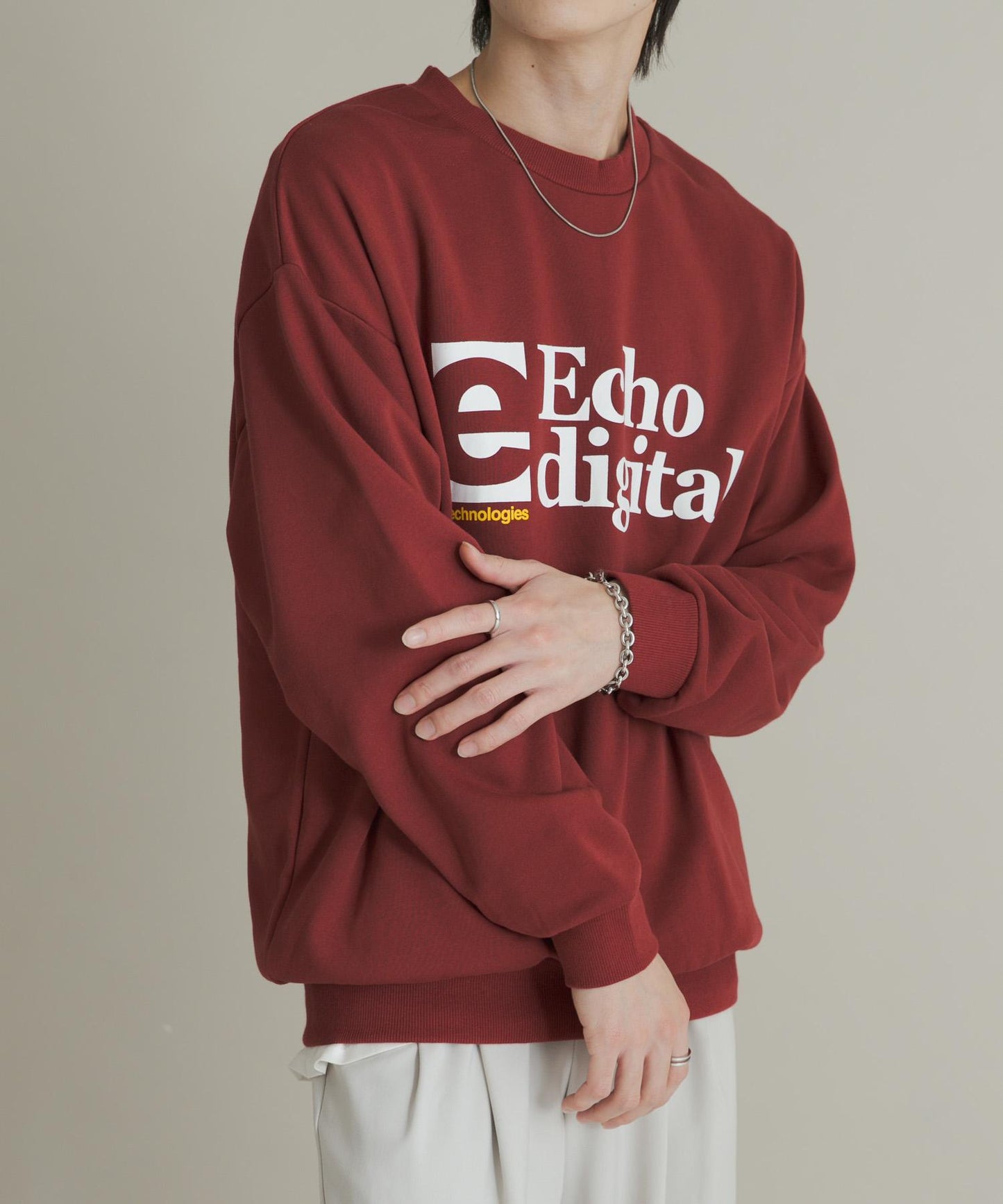 拼接圖案標誌衛衣