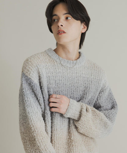 漸變色圈圈紗針織衫