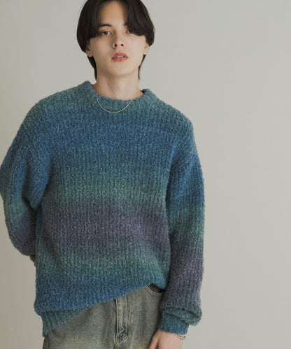 漸變色圈圈紗針織衫