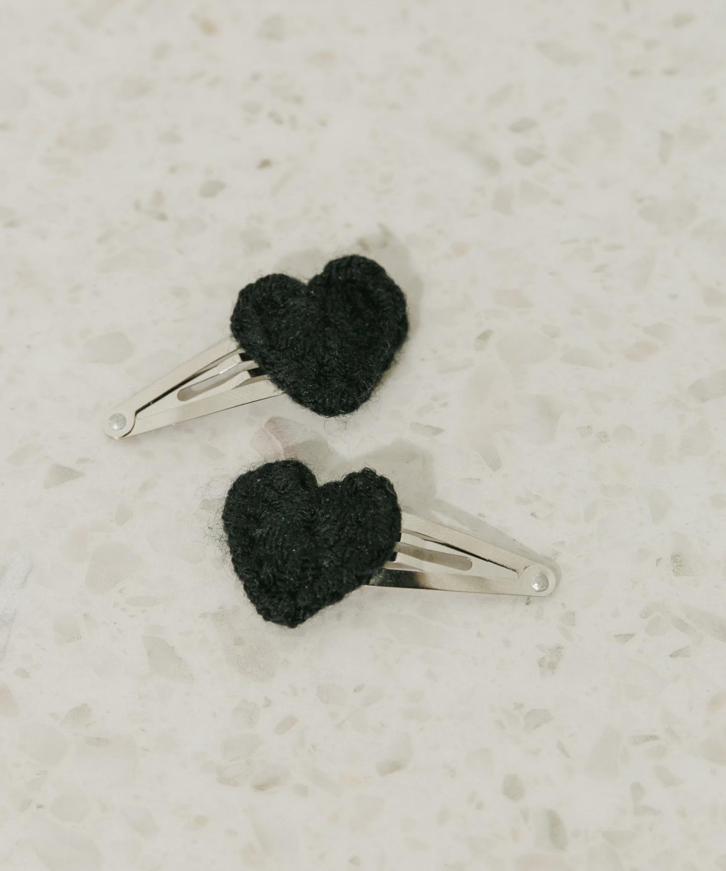 針織愛心套裝髮夾