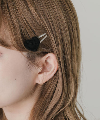 針織愛心套裝髮夾