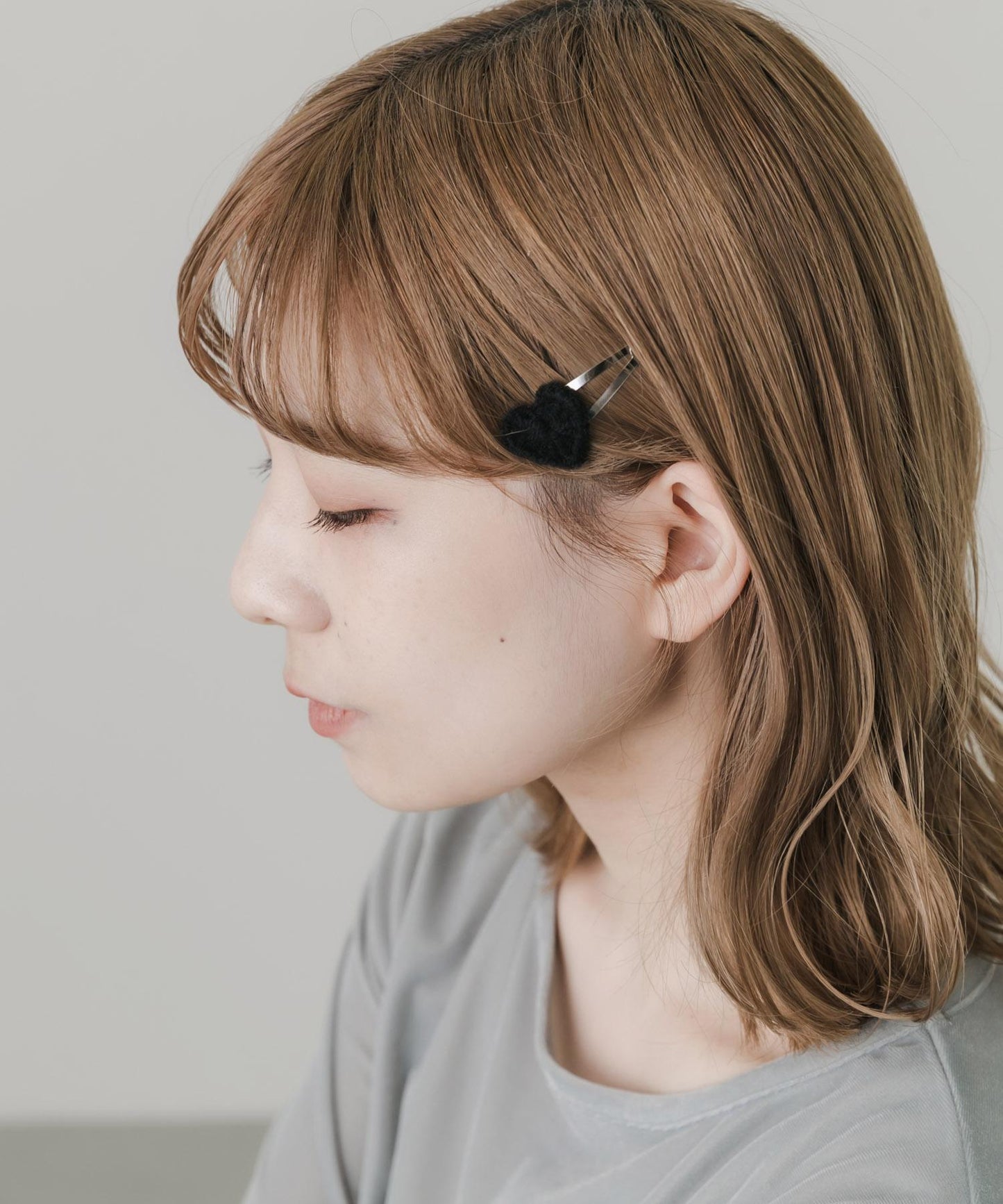 針織愛心套裝髮夾