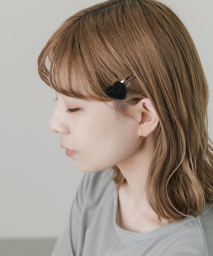 針織愛心套裝髮夾