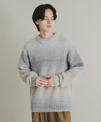 漸變色圈圈紗針織衫