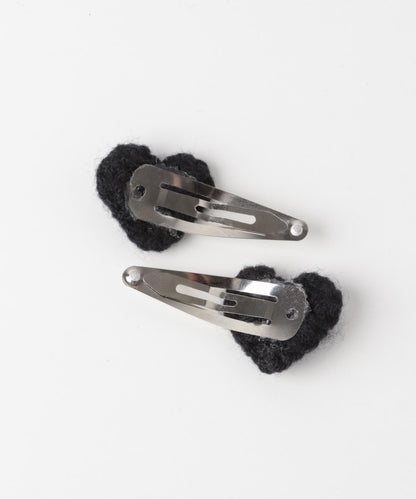 針織愛心套裝髮夾