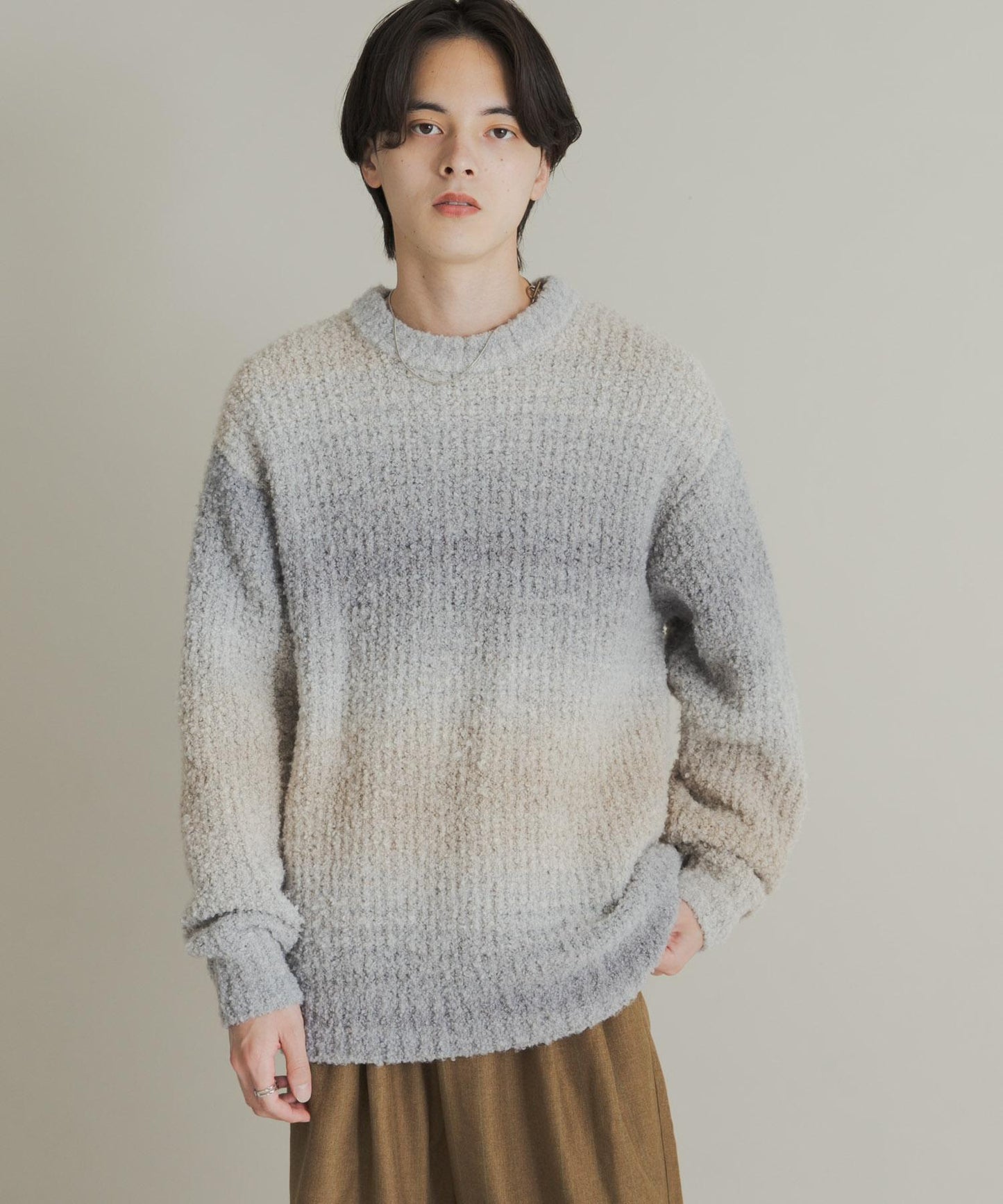 漸變色圈圈紗針織衫