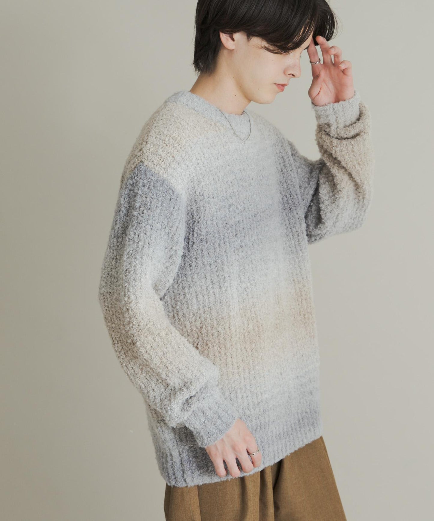 漸變色圈圈紗針織衫