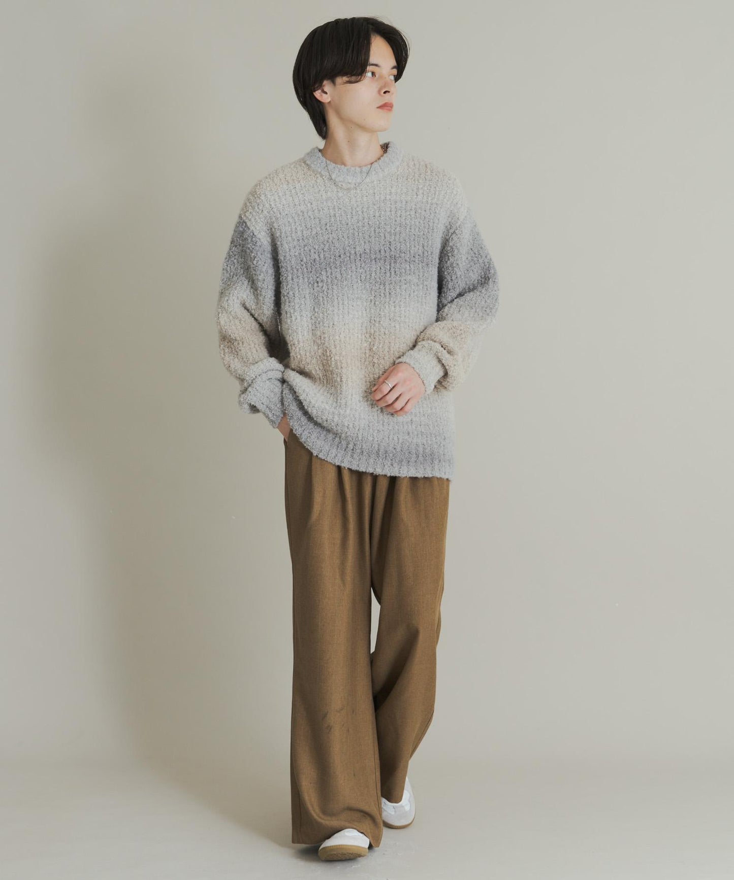 漸變色圈圈紗針織衫