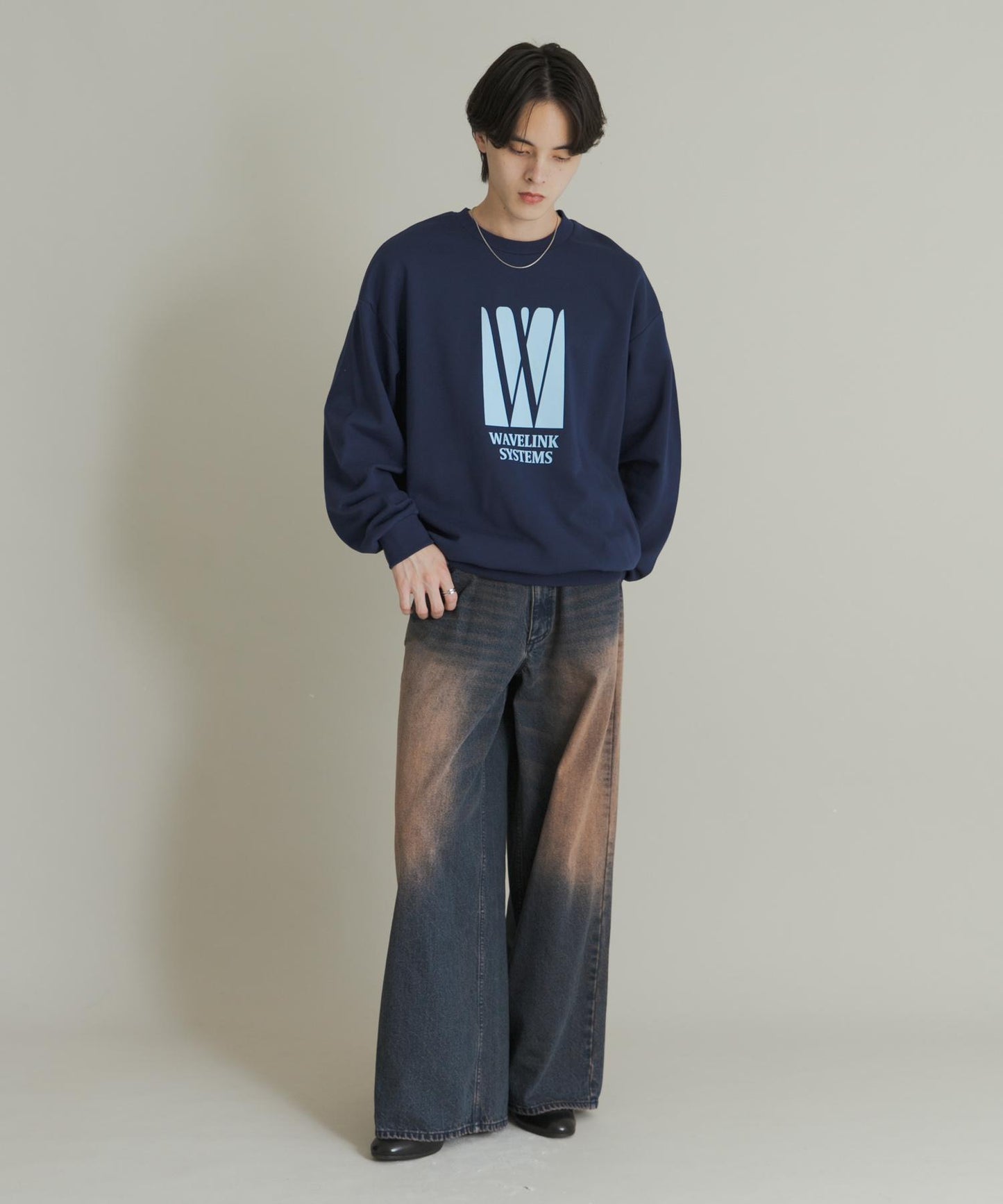 拼接圖案標誌衛衣