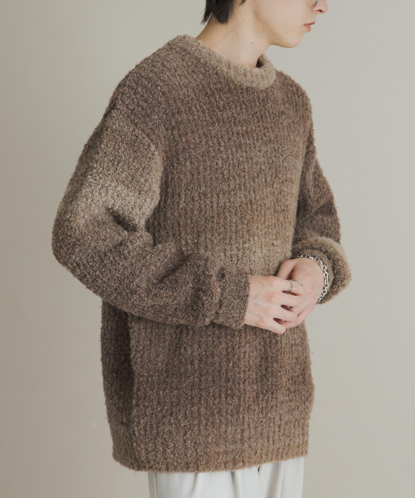 漸變色圈圈紗針織衫